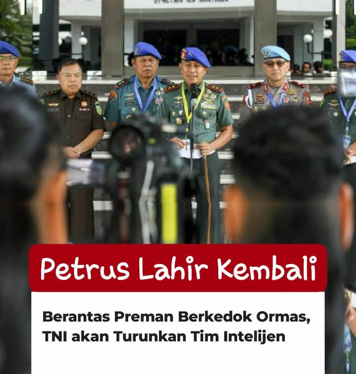 TNI Terjunkan Satuan Intelijen Militer Berantas Preman Berkedok Ormas