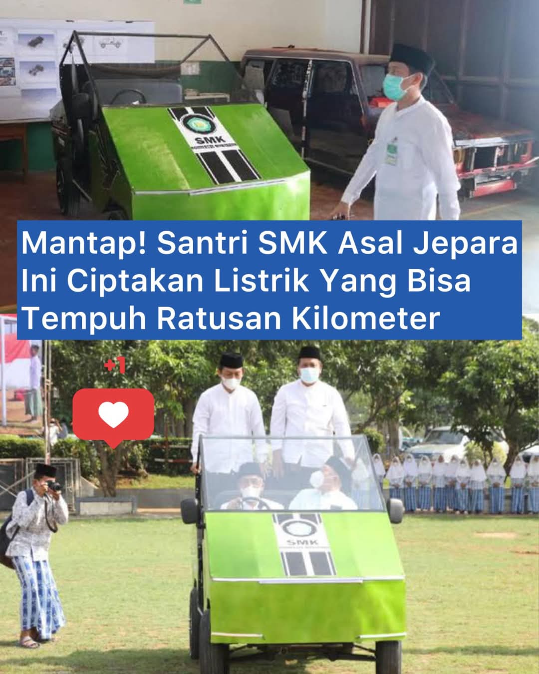 Santri SMK Asal Jepara Ini Ciptakan Mobil Listrik Berjarak Tempuh Ratusan Kilometer