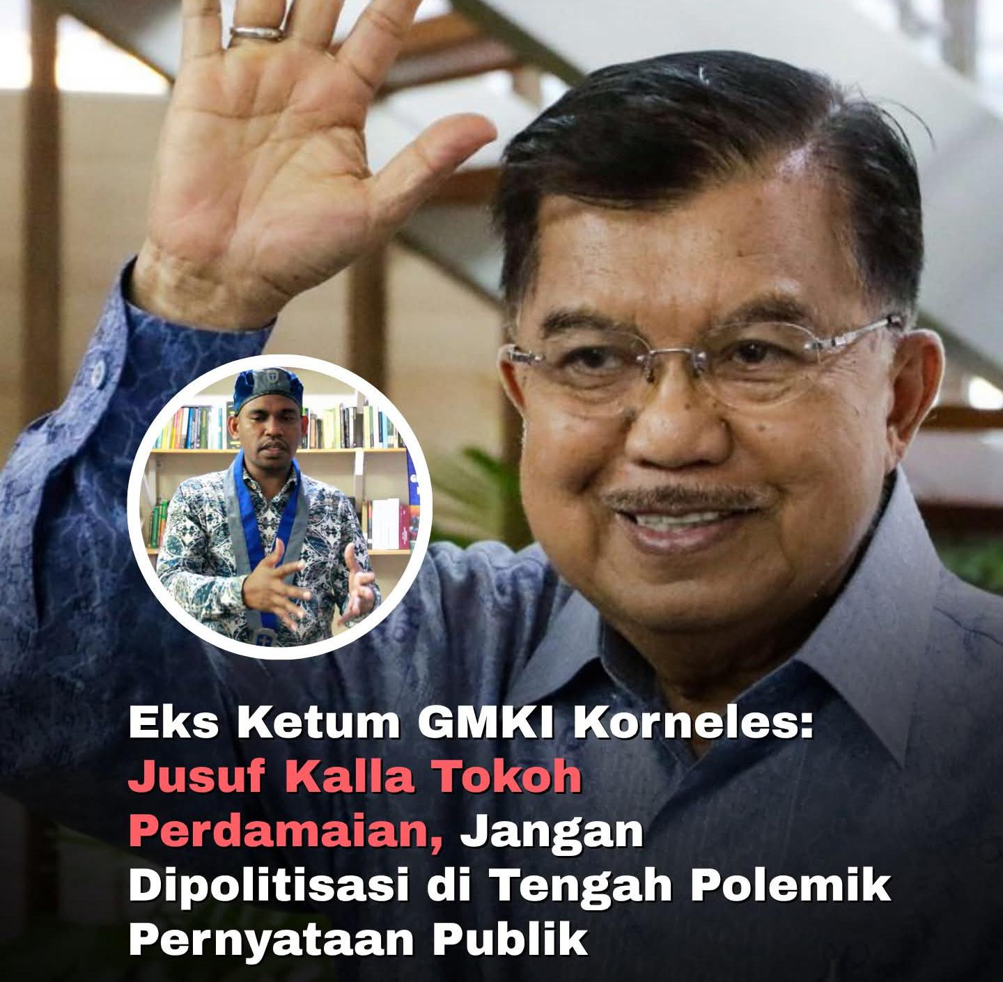 Eks Ketum GMKI Ungkap JK adalah Tokoh Perdamaian, Pernyataannya Janga Dipolitisasi